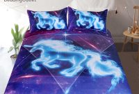 Beddingoutlet 3d Unicorn Bedding Set Galaxy Stars Duvet Cover For Kids Vivid Printed 3pcs Bedclothes Universe Blue Pink Bed Set with dimensions 1000 X 1000