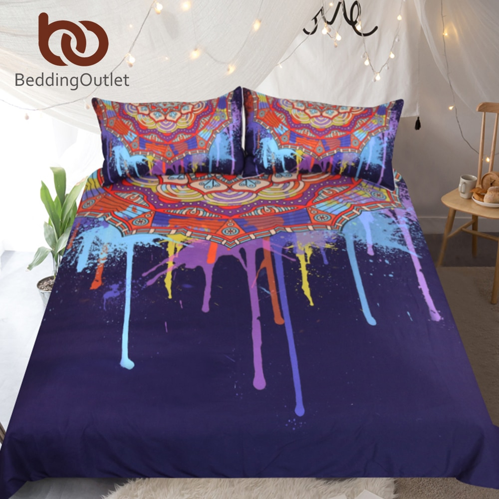 Beddingoutlet Bohemian Bedding Set Queen Watercolor Boho Quilt Cover with regard to dimensions 1000 X 1000