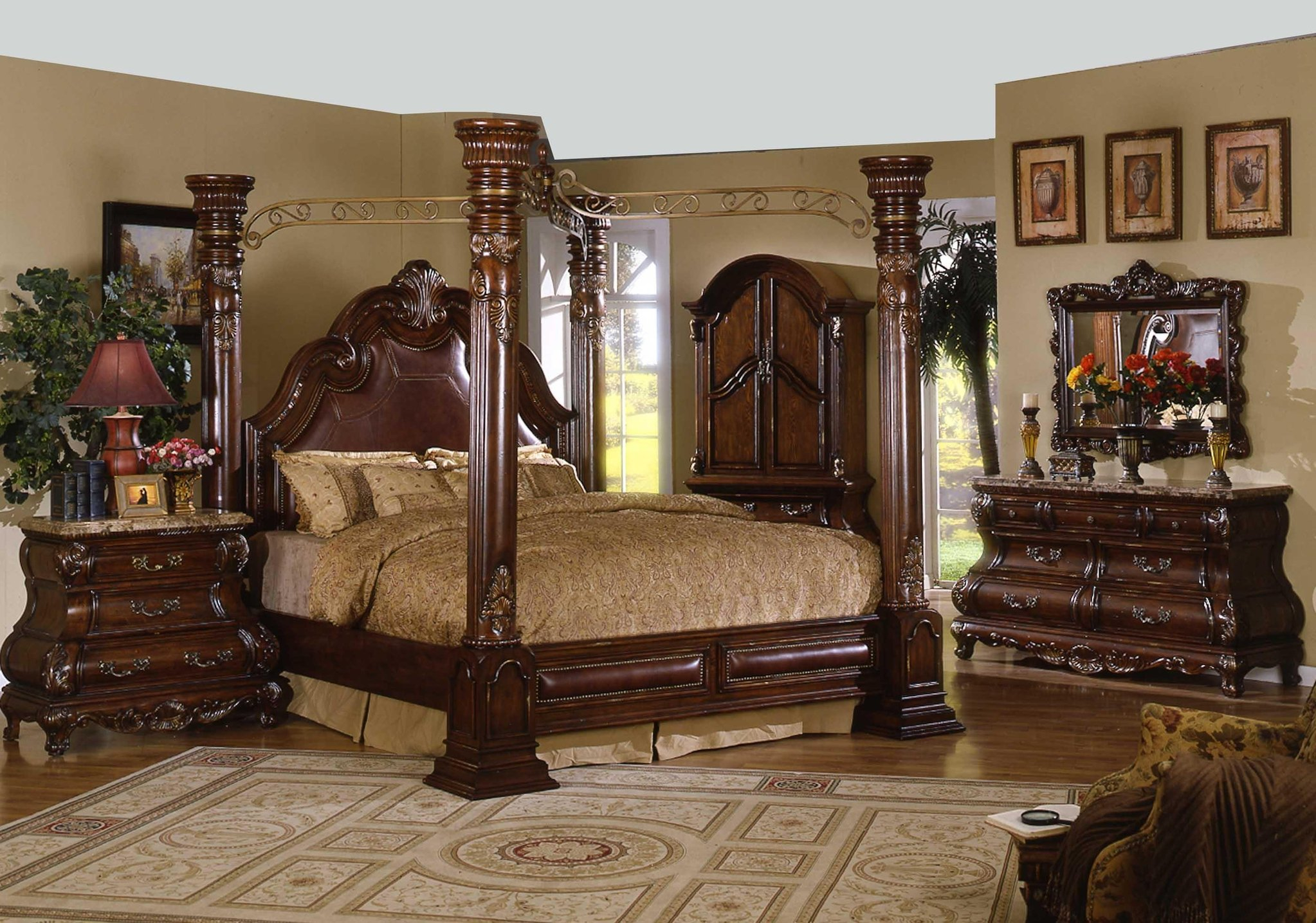 Bedroom Furniture Bedroom Sets Furniture Canopy Bed King Queen inside sizing 2046 X 1435