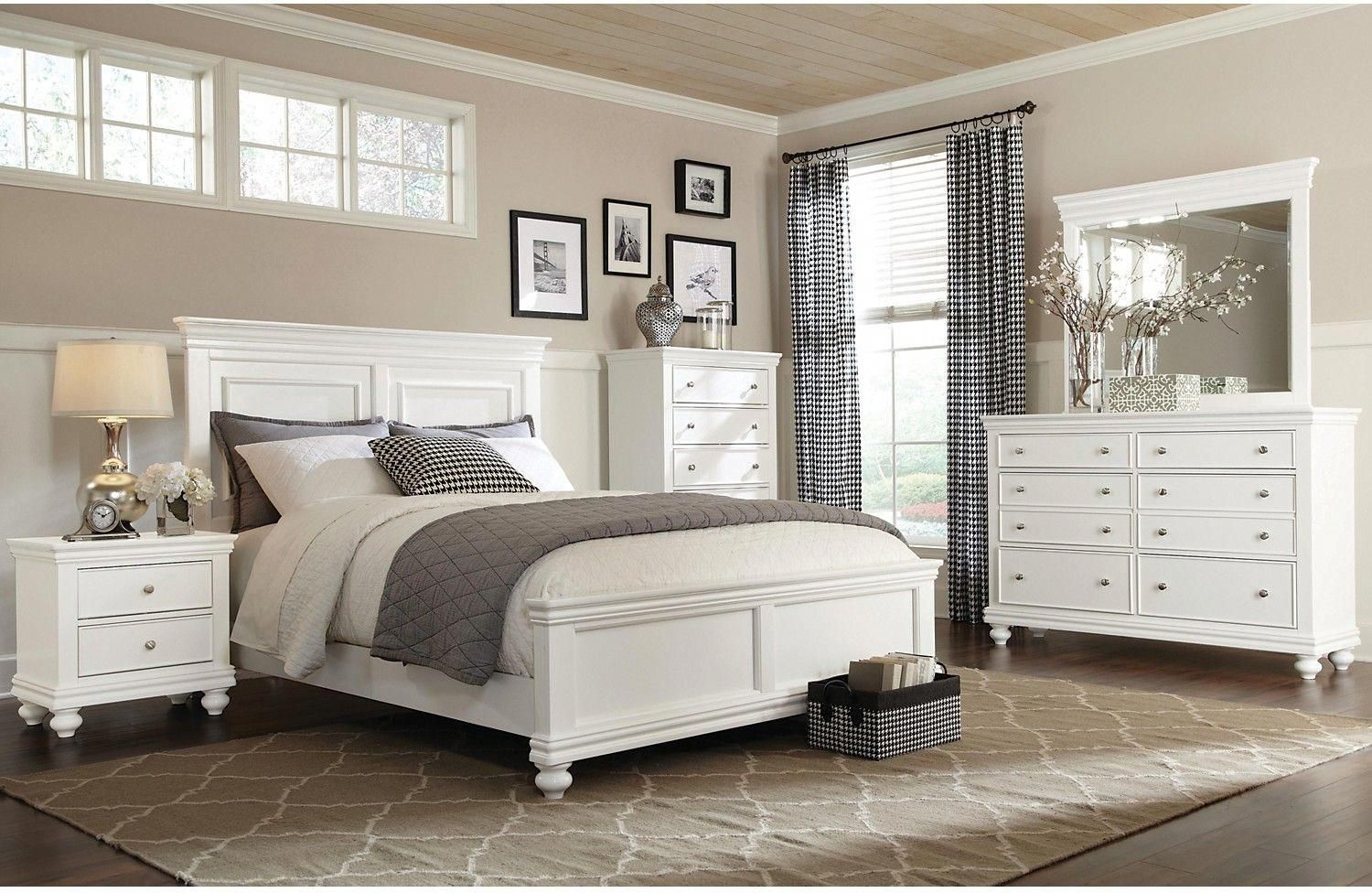 Bedroom Furniture Bridgeport 6 Piece Queen Bedroom Set White with size 1500 X 976