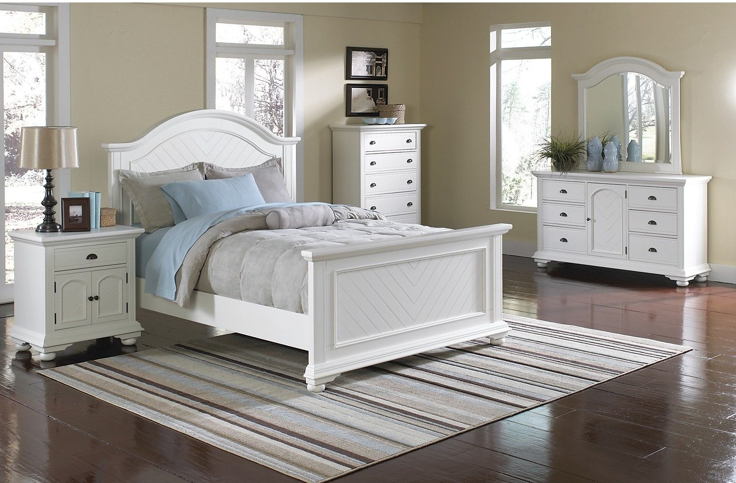 Bedroom Furniture Brook Off White 8 Piece Queen Bedroom Set New in sizing 1500 X 984