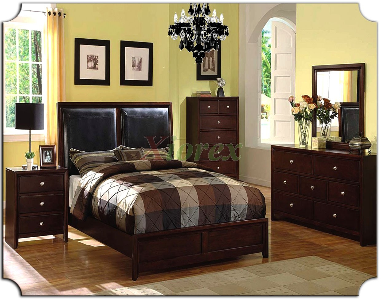 Bedroom Furniture Set With Leather Panel Headboard Beds 161 Xiorex regarding proportions 1240 X 974