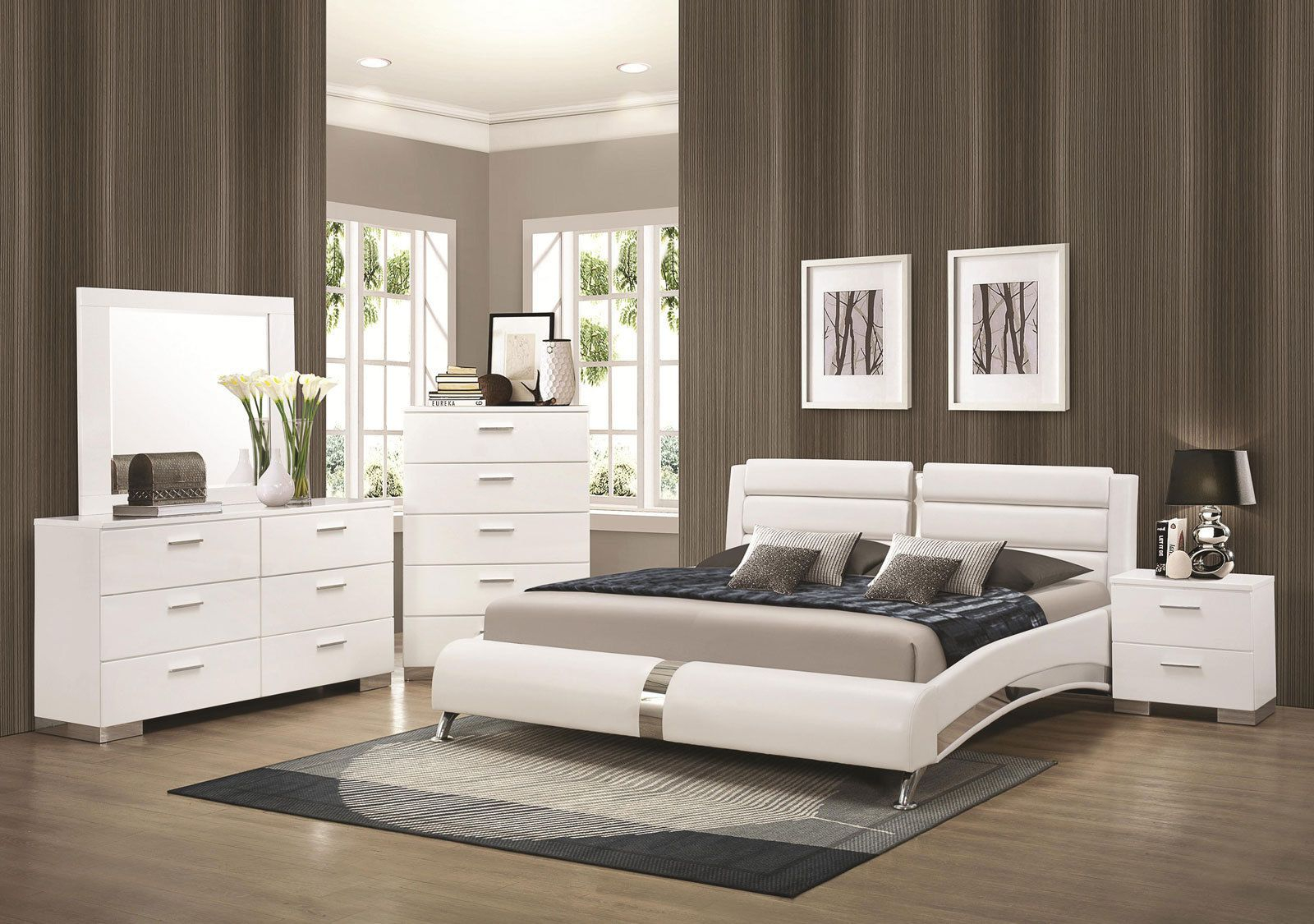 Bedroom Ideas Bedroom Furniture Stanton Ultra Modern 5pcs Glossy throughout size 1600 X 1125