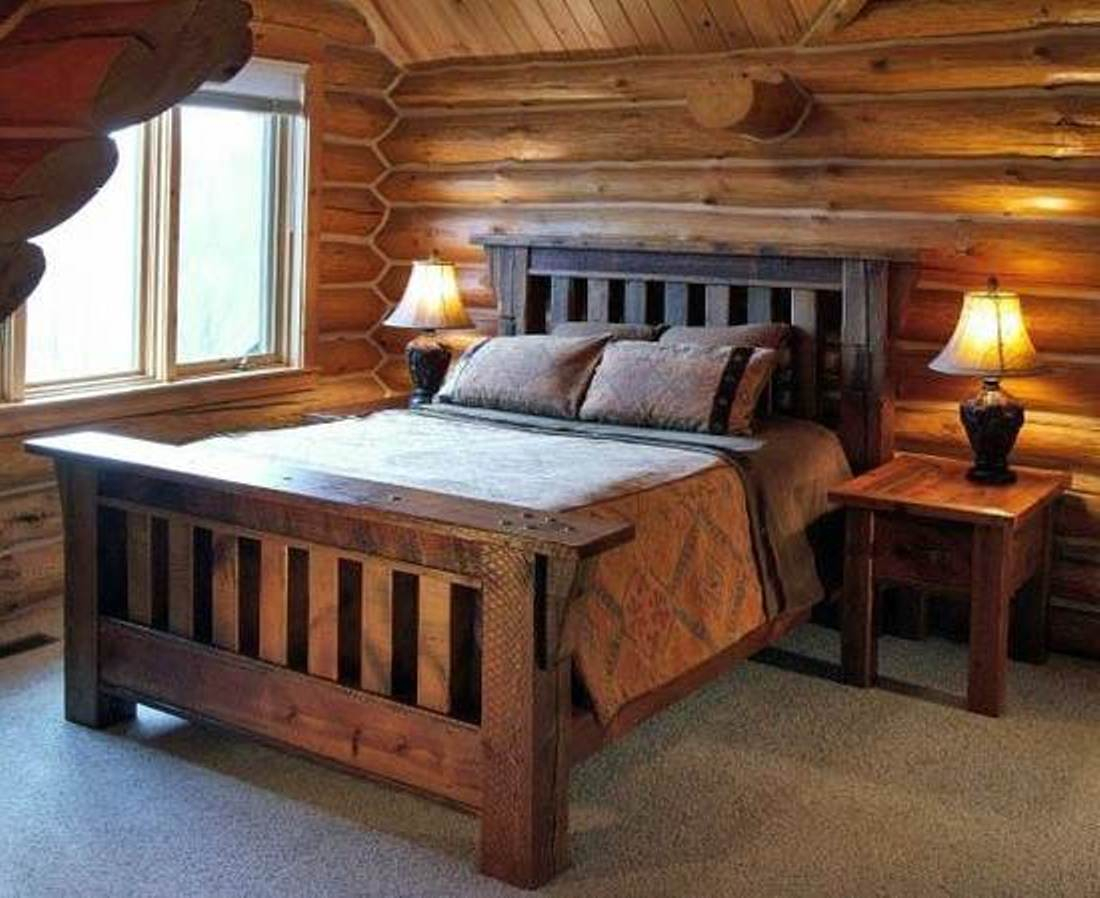 Bedroom Rustic Pine Bed Lodge Bedroom Furniture Log Cabin intended for proportions 1100 X 898
