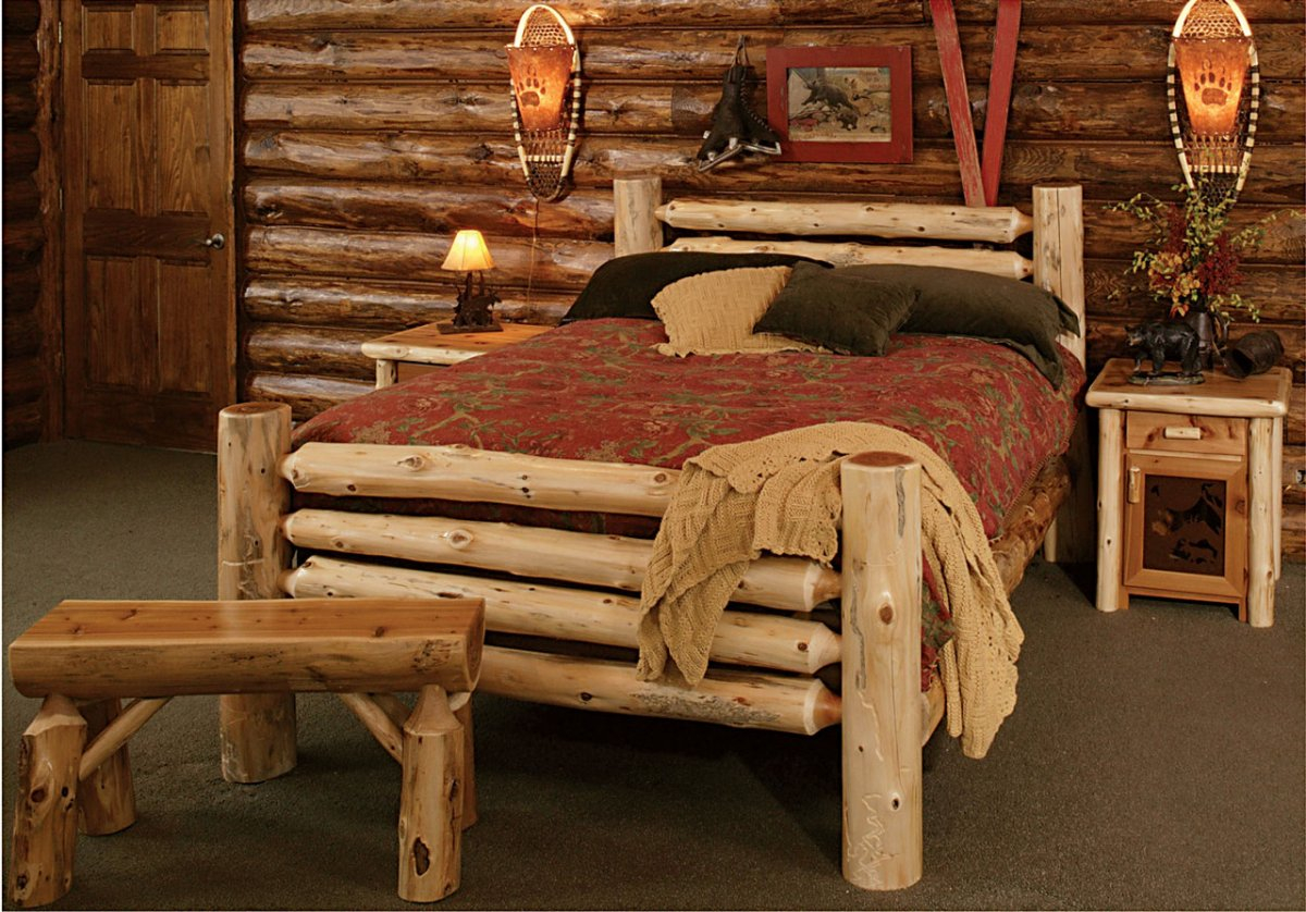 Bedroom Rustic Pine Bed Lodge Bedroom Furniture Log Cabin throughout measurements 1200 X 838