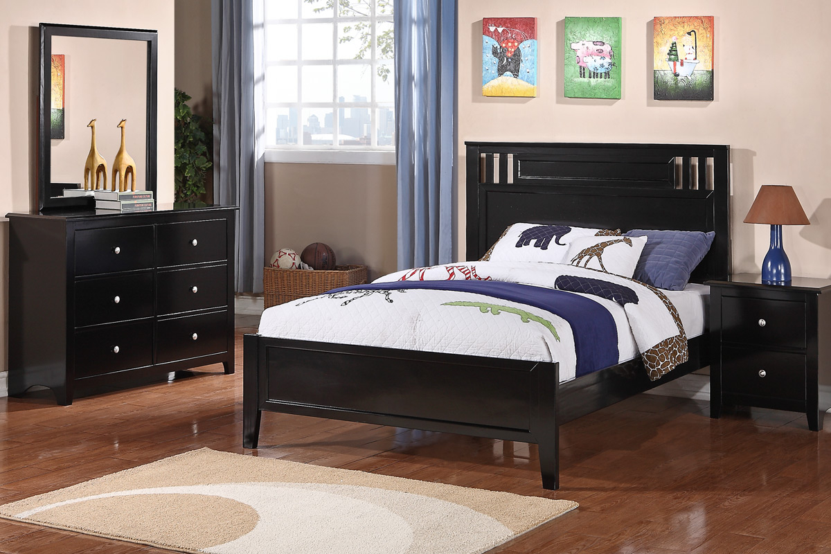 Bedroom Set Black Finish F9046 regarding measurements 1200 X 800