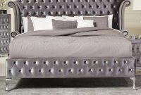 Bedroom Sets 20480 Magical 4 Pc Grey Velvet Tufted Queen Platform with dimensions 1600 X 3768