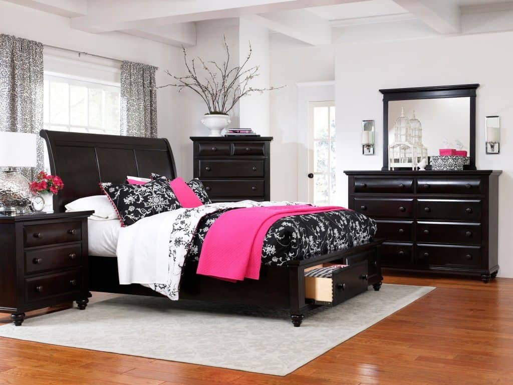 Bedroom With White Walls And Black Furniture Awesome Black Bedroom inside size 1024 X 769