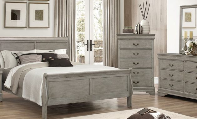 Beds For Less Grey 6pc Queen Bedroom Set in proportions 1400 X 600