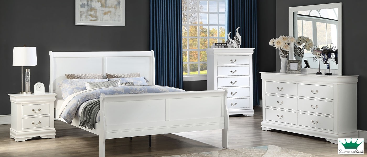 Beds For Less White Louis Philippe 6pc Queen Bedroom Set inside dimensions 1400 X 600