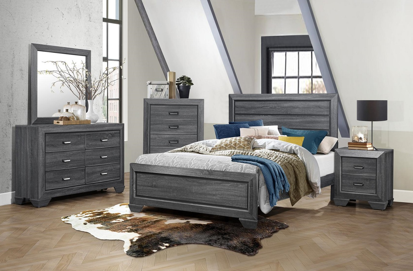 Beechnut Grey 4 Piece King Bedroom Set with size 1351 X 887