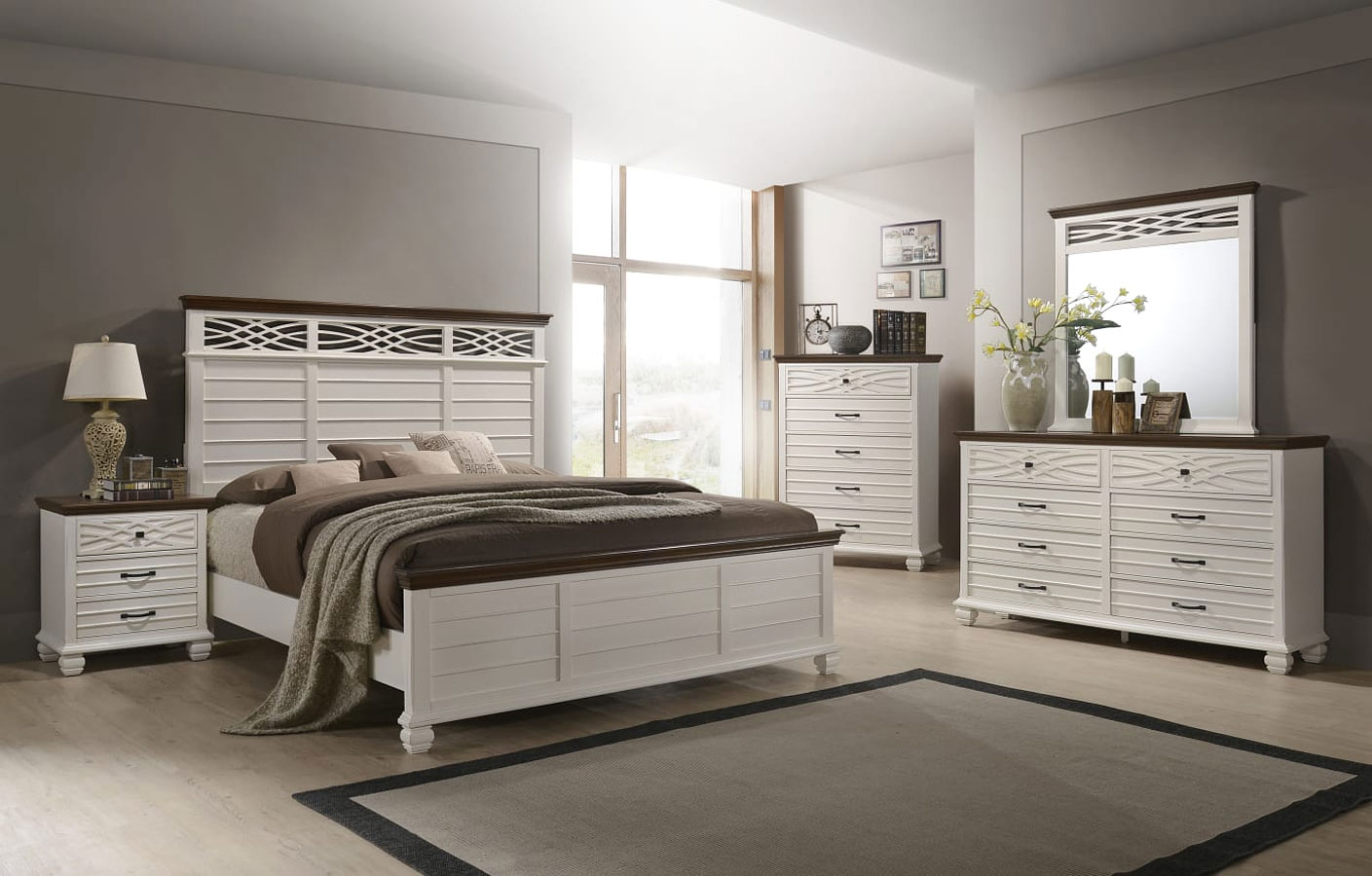 Bellebrooke Panel Bedroom Set White with size 1409 X 900