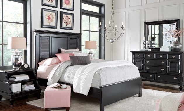 Belmar Black 5 Pc Queen Bedroom In 2019 Black Glam Bedroom Black for dimensions 4565 X 3191