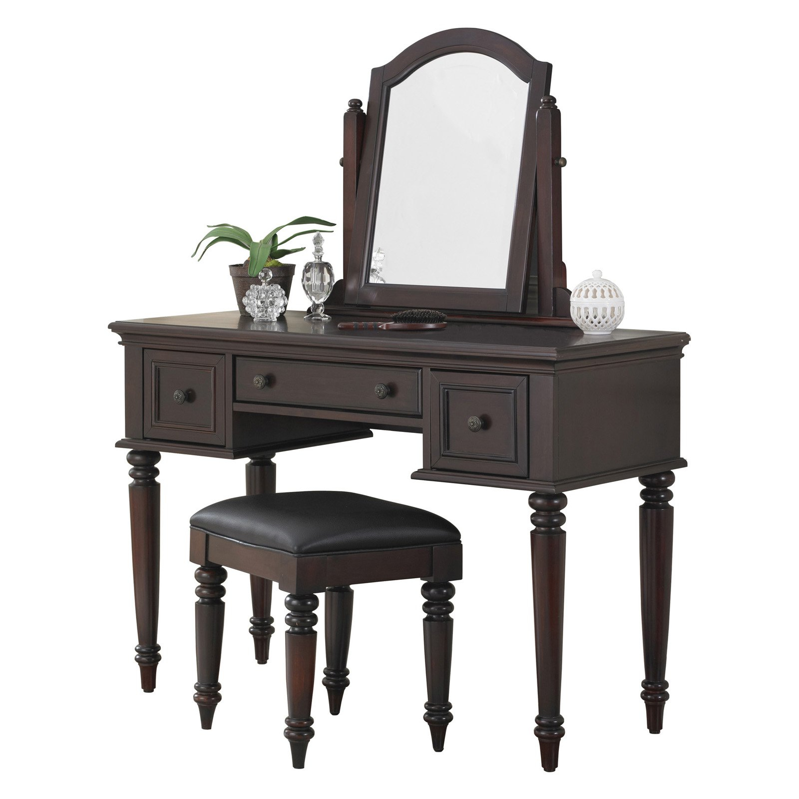 Bermuda Bedroom Vanity Table Espresso Bedroom Vanities Makeup Vanity inside proportions 1600 X 1600