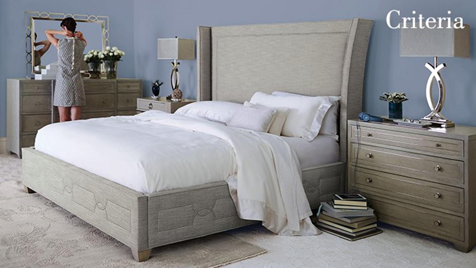 Bernhardt Criteria 4pc Upholstered Panel Bedroom Set throughout measurements 1600 X 901