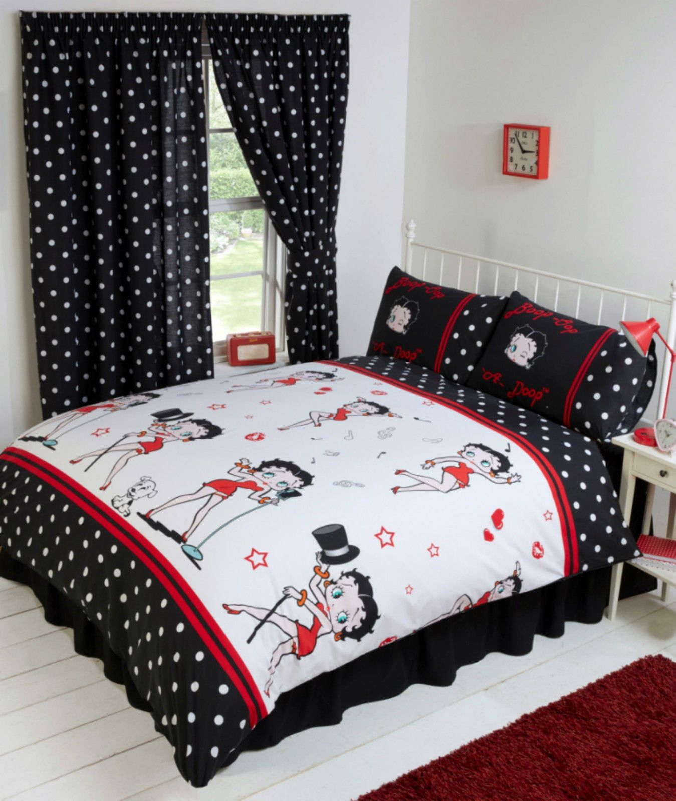 Betty Boop Bedroom Reversible Bedding Duvet Quilt Cover Set Polka intended for proportions 1349 X 1600