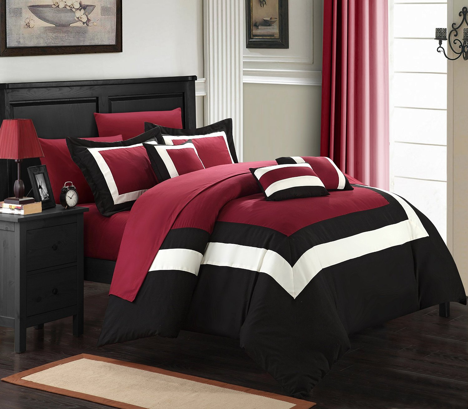 Black And Red Queen Size Comforter Set Stillwater Scene Red And with dimensions 1500 X 1312