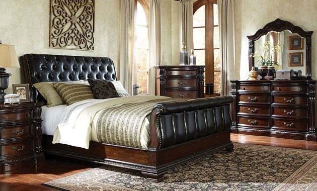 Black Sleigh Bed Suite Leather Like Fabric Churchill pertaining to proportions 1056 X 838