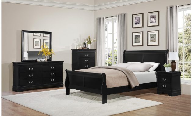 Black Sleigh Bedroom Set Hb2 with measurements 1880 X 1250