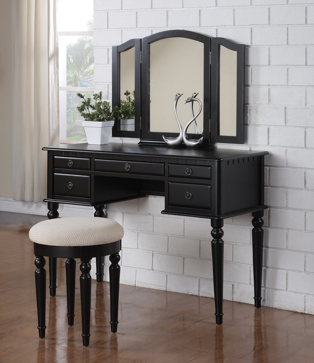 Black Vanity Set F 4072 within sizing 1200 X 1387