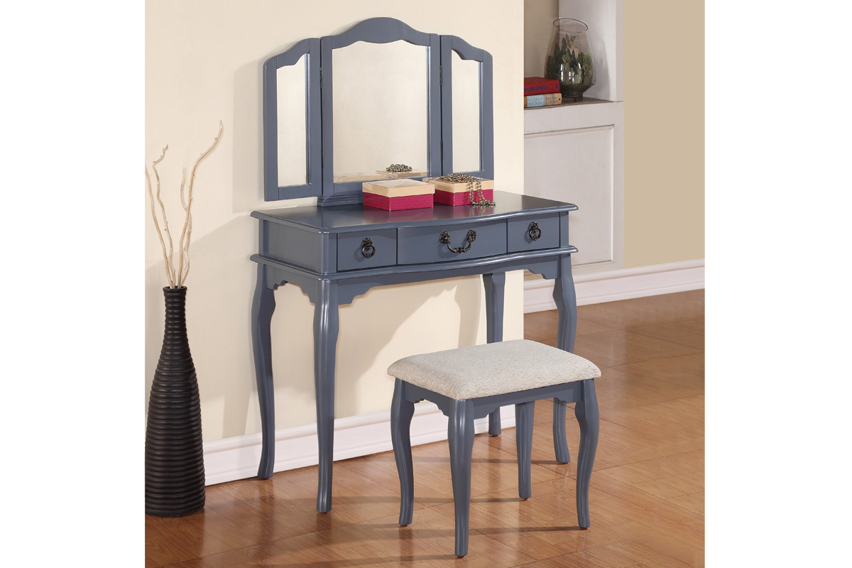 Blue Gray Vanity Set F 4091 with proportions 1200 X 800