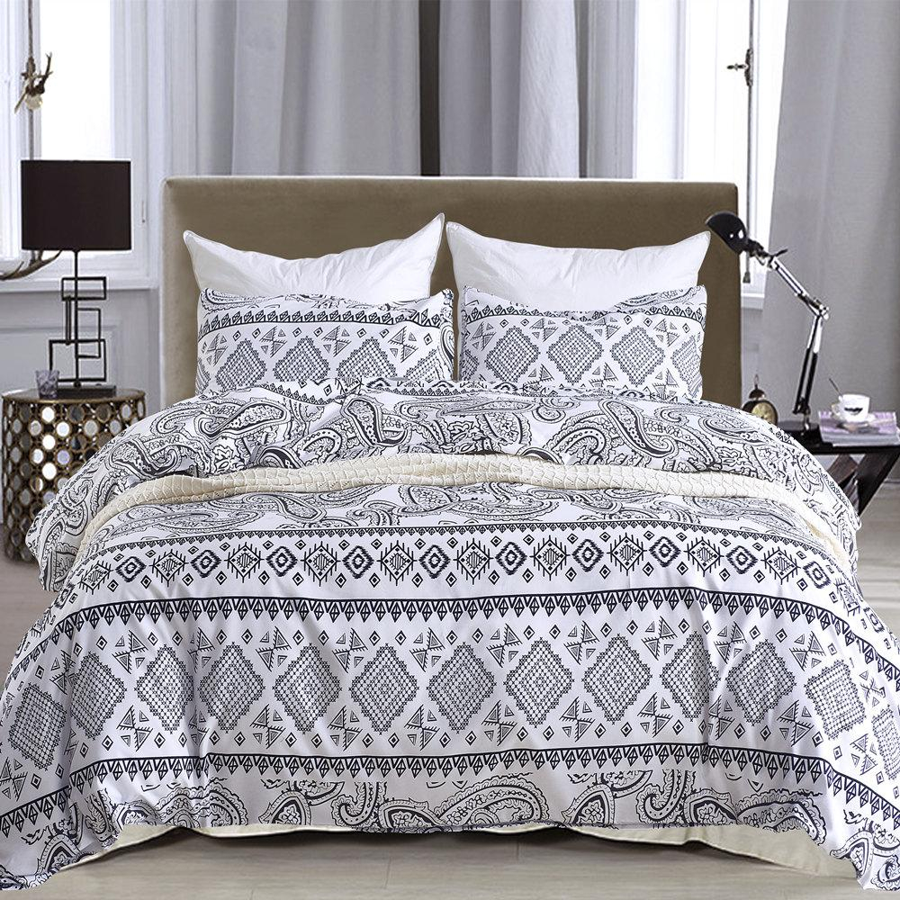 Boho Bed Linen Set Palm Leaves Bedding Set Adults Bed Bedclothes Microfiber White Comforter Duvet Cover For King Queen intended for dimensions 1000 X 1000