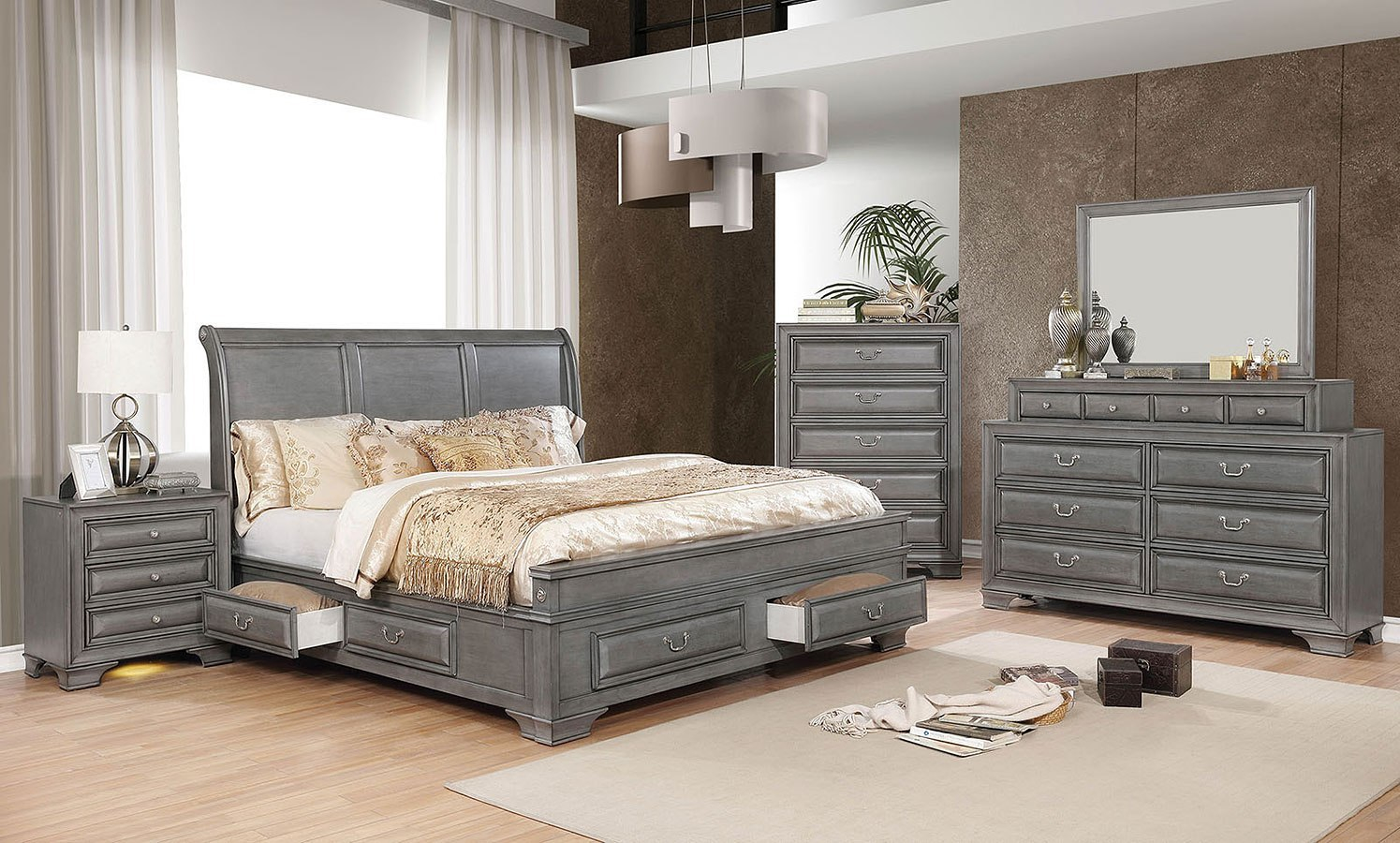 Brandt Storage Bedroom Set Gray with regard to sizing 1495 X 900