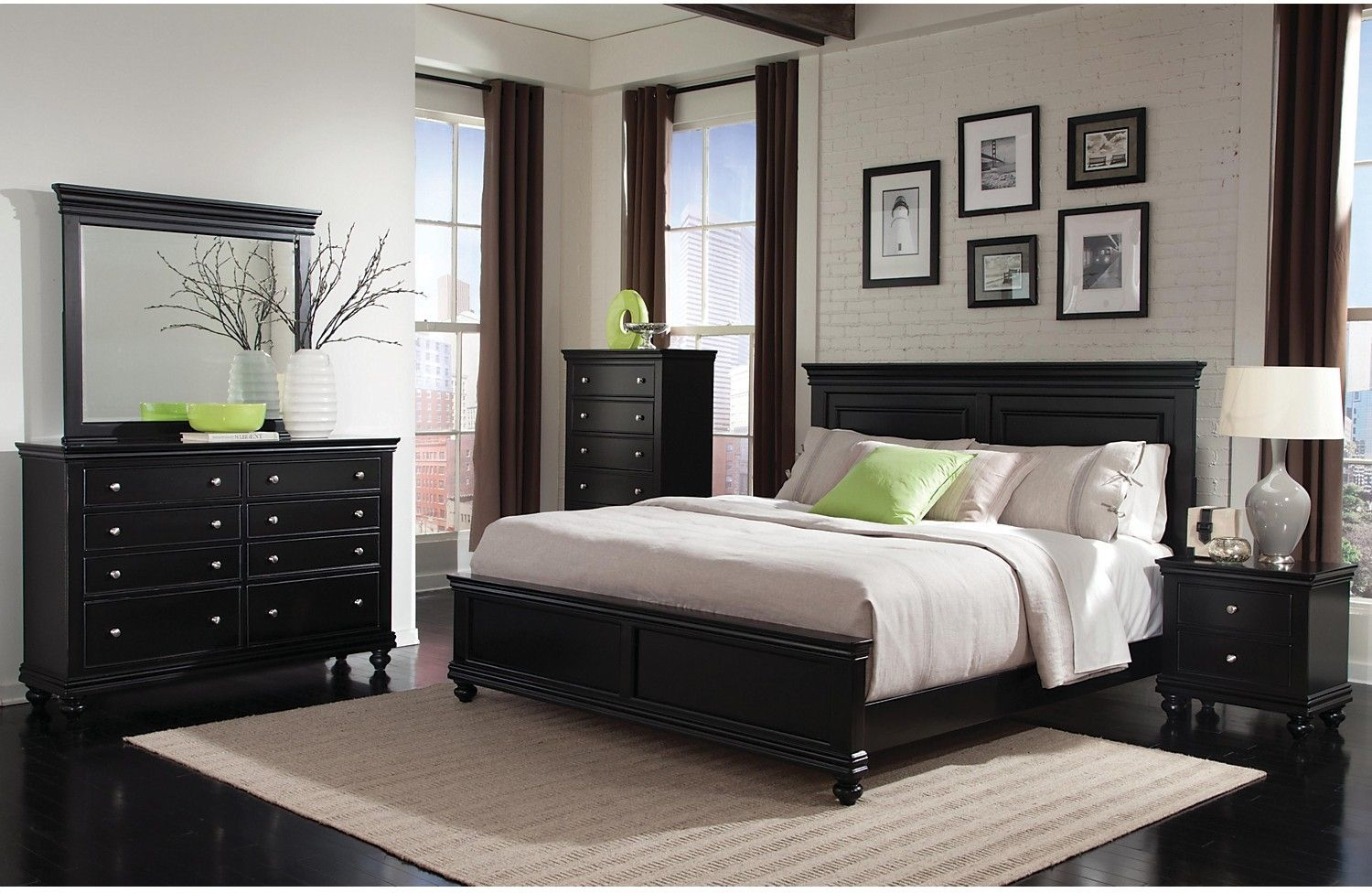 Bridgeport 7 Piece King Bedroom Set Black Decor Bedroom Sets with regard to measurements 1500 X 976