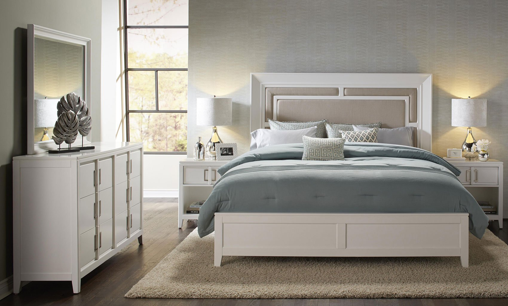 Brighton White Panel Bedroom Set Samuel Lawrence Furniture inside proportions 1700 X 1024