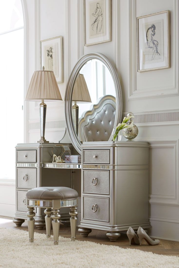 Brigitte Vanity With Mirror In 2019 Shab Chic Decor Bedroom for size 735 X 1100
