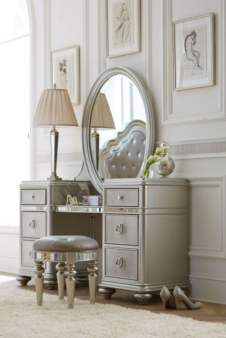 Brigitte Vanity With Mirror In 2019 Shab Chic Decor Bedroom throughout measurements 735 X 1100