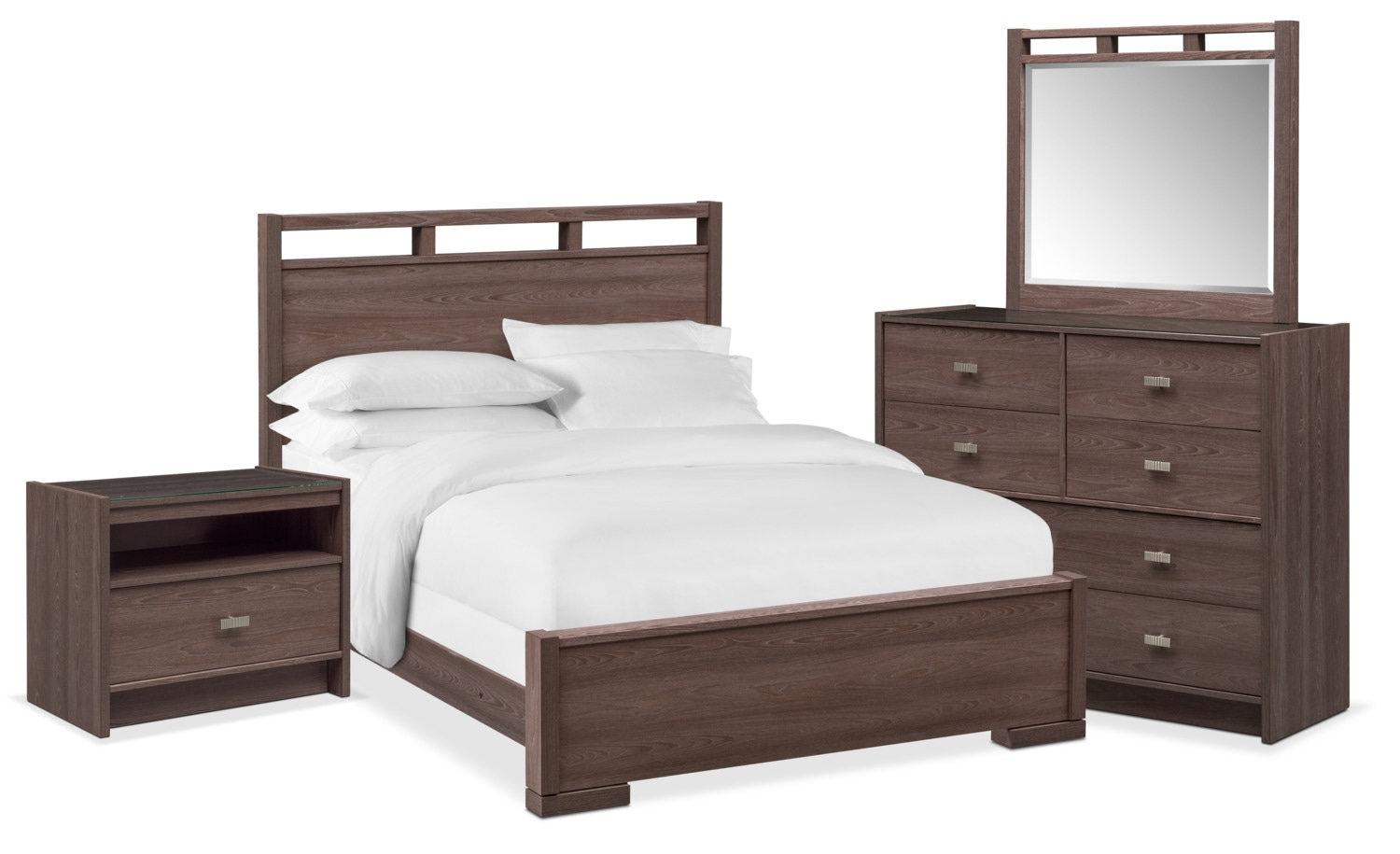 Britto 6 Piece Bedroom Set With Nightstand Dresser And Mirror for proportions 1500 X 915