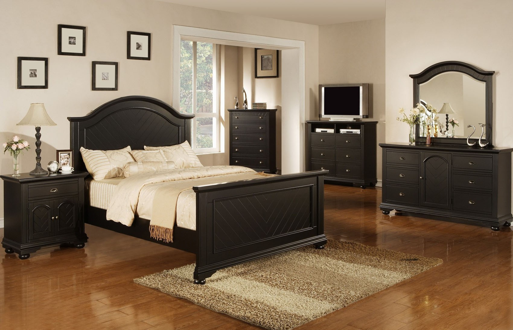 Brook 6 Pc Queen Bedroom Set Black Orange County Ca Daniels in proportions 1700 X 1093