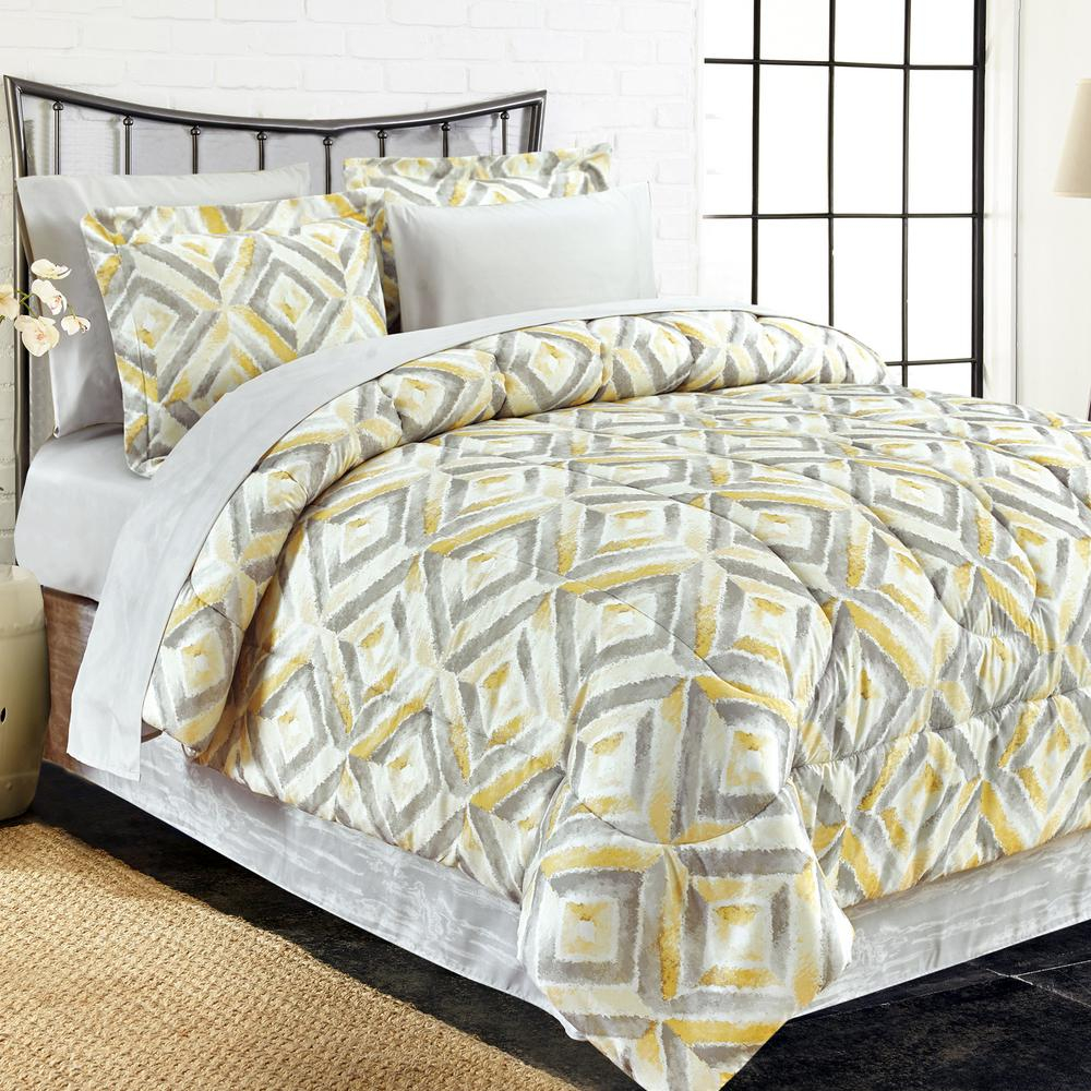 Brown Grey Porter 8 Piece Yellow Queen Bed In Bag Set Bg18ptyl3 pertaining to sizing 1000 X 1000