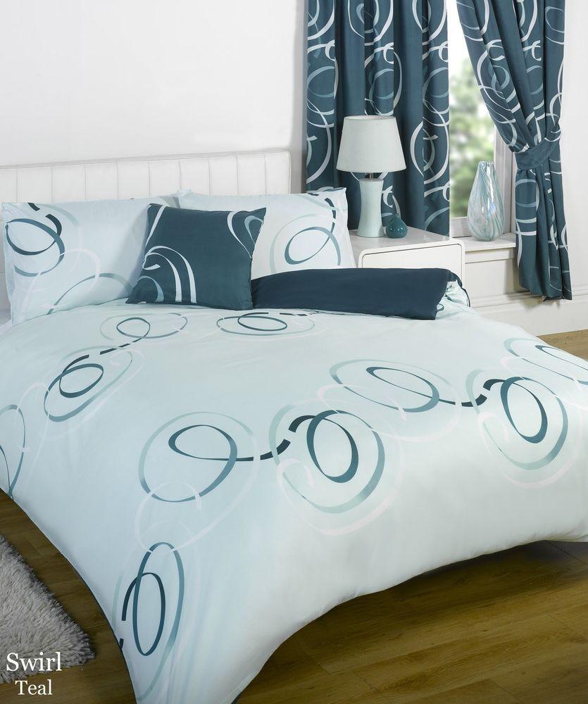 Bumper Duvet Complete Bedding Set With Matching Curtains Swirls King with dimensions 835 X 1000