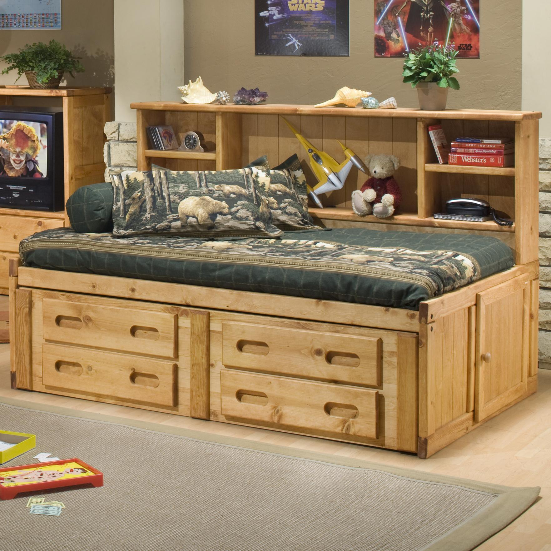 Bunkhouse Full Cheyenne Captains Bed With Underdresser Trendwood At John V Schultz Furniture within size 1764 X 1764