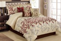 Burgundy Bedding Sets 7 Piece Saratoga Full Of Leaves Embroidered inside proportions 1500 X 1205