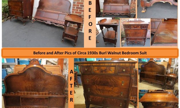 Ca 1920s Burl Walnut Bedroom Suite That I Restoredrefinished Into regarding measurements 1531 X 1131