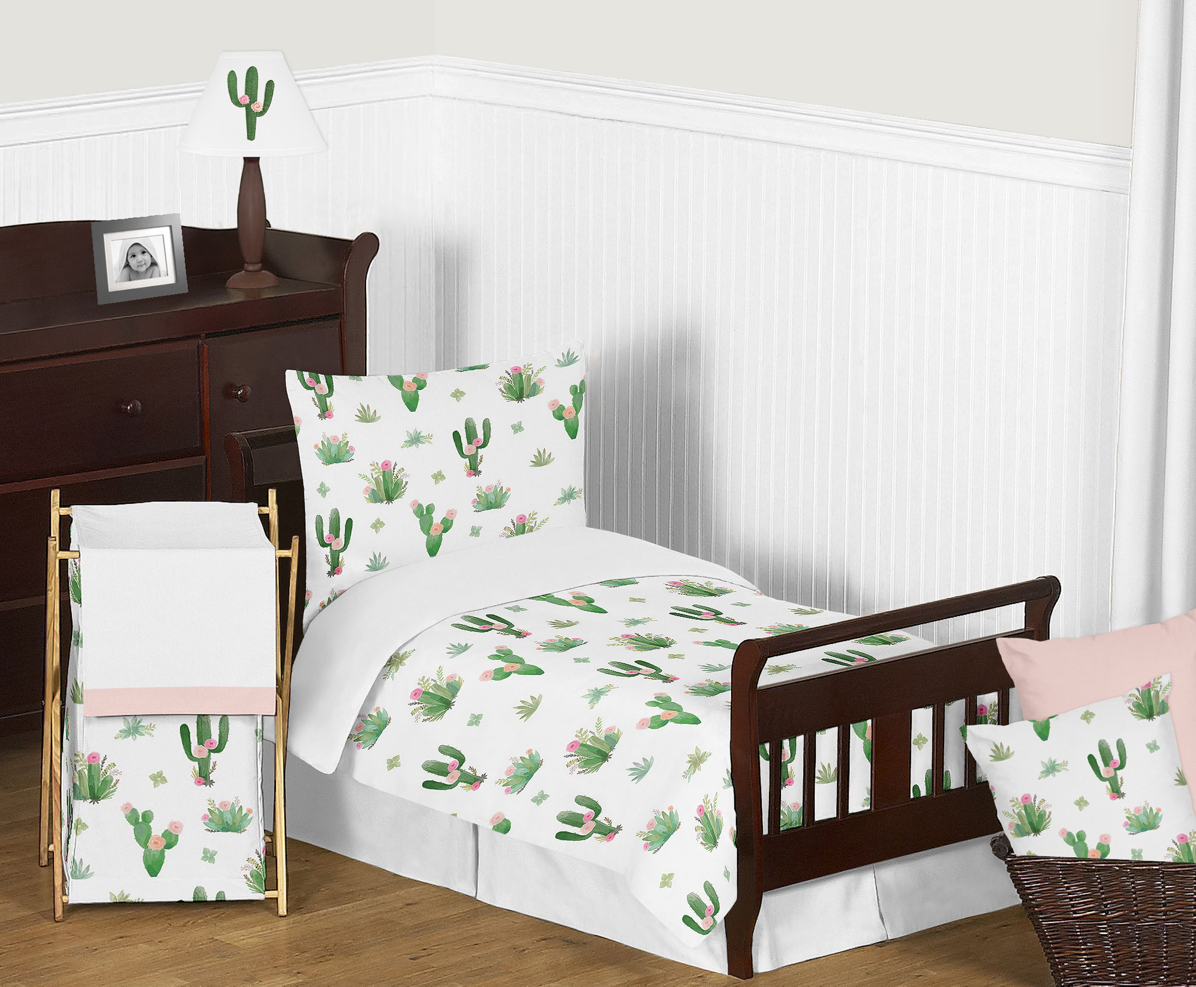 Cactus Floral 5 Piece Toddler Bedding Set throughout size 2424 X 2000