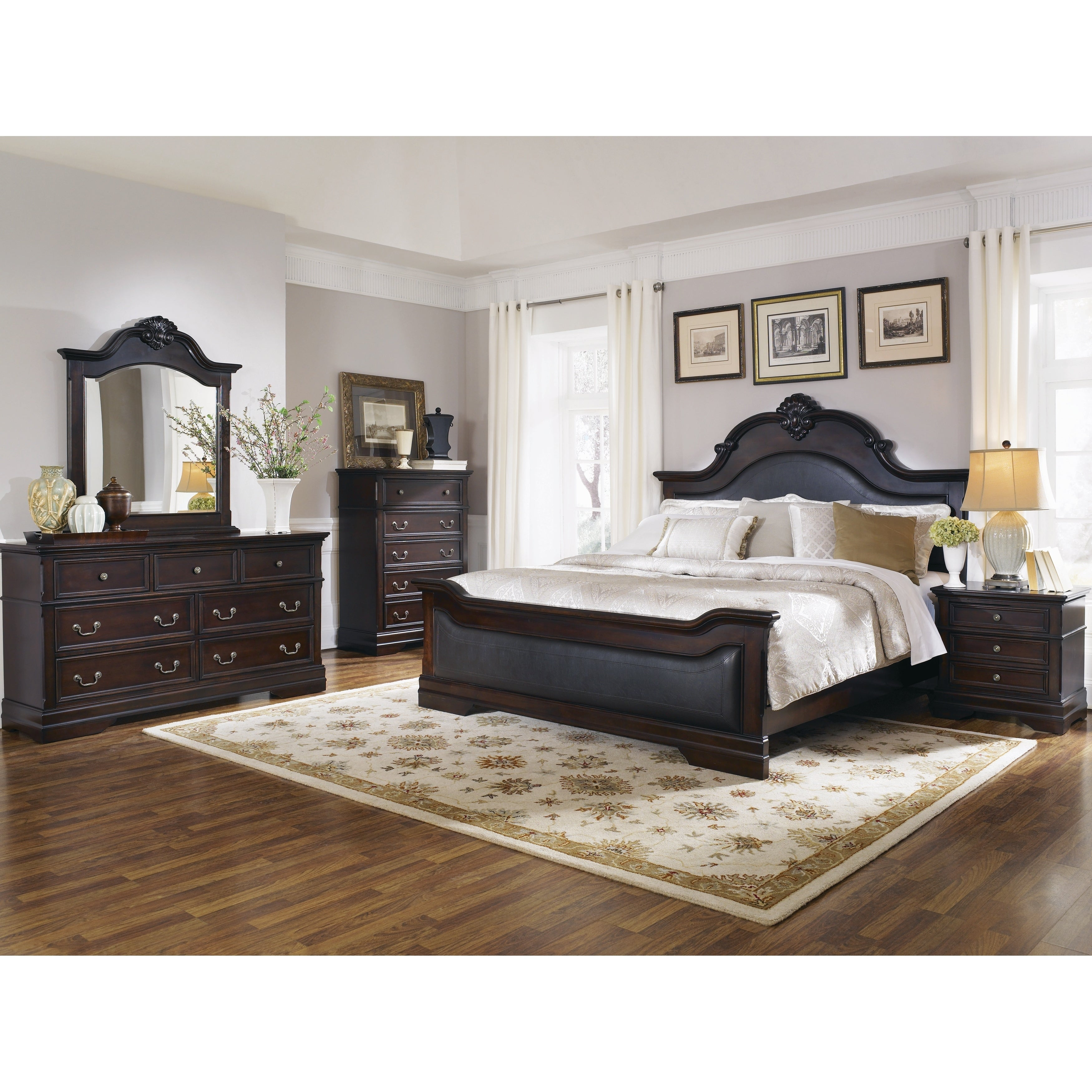 Cambridge Traditional Dark Brown 4 Piece Bedroom Set in sizing 3500 X 3500