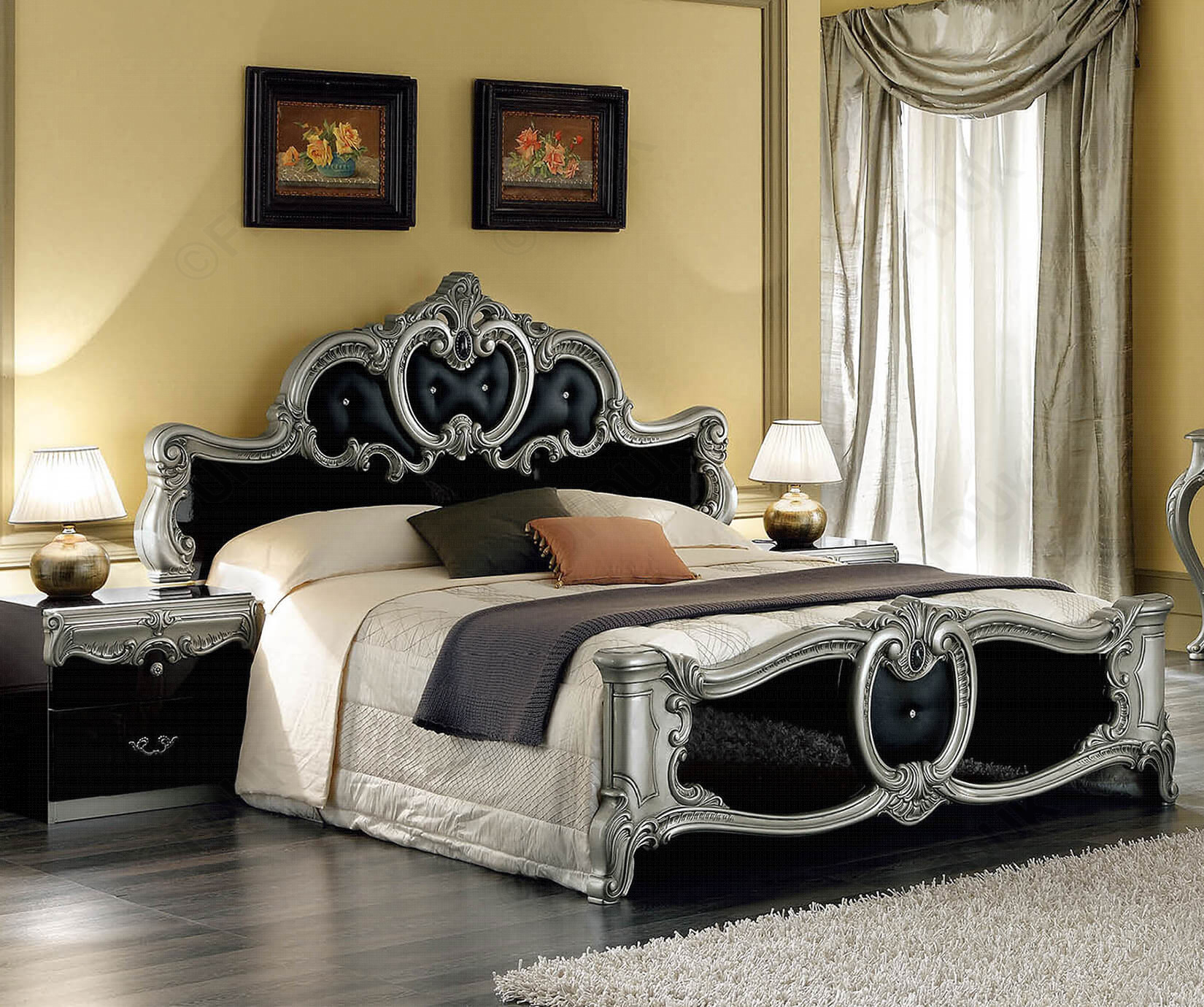 Camel Group Barocco Black Finish Italian Bed throughout sizing 1650 X 1380