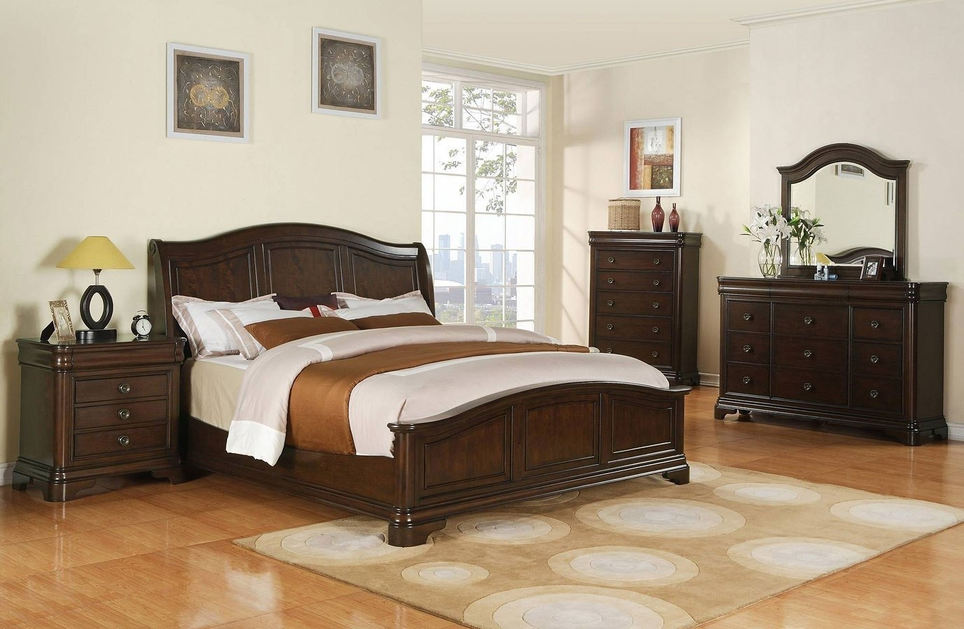 Cameron Panel Bedroom Set Cherry with regard to size 1378 X 900