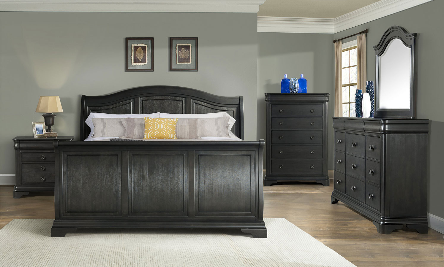 Cameron Sleight Bedroom Set Charcoal throughout measurements 1495 X 900