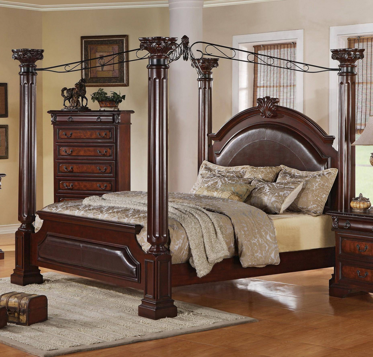 Canopy King Size Bedroom Sets Neo Renaissance B1470 Q Canopy Bedroom within proportions 1280 X 1227