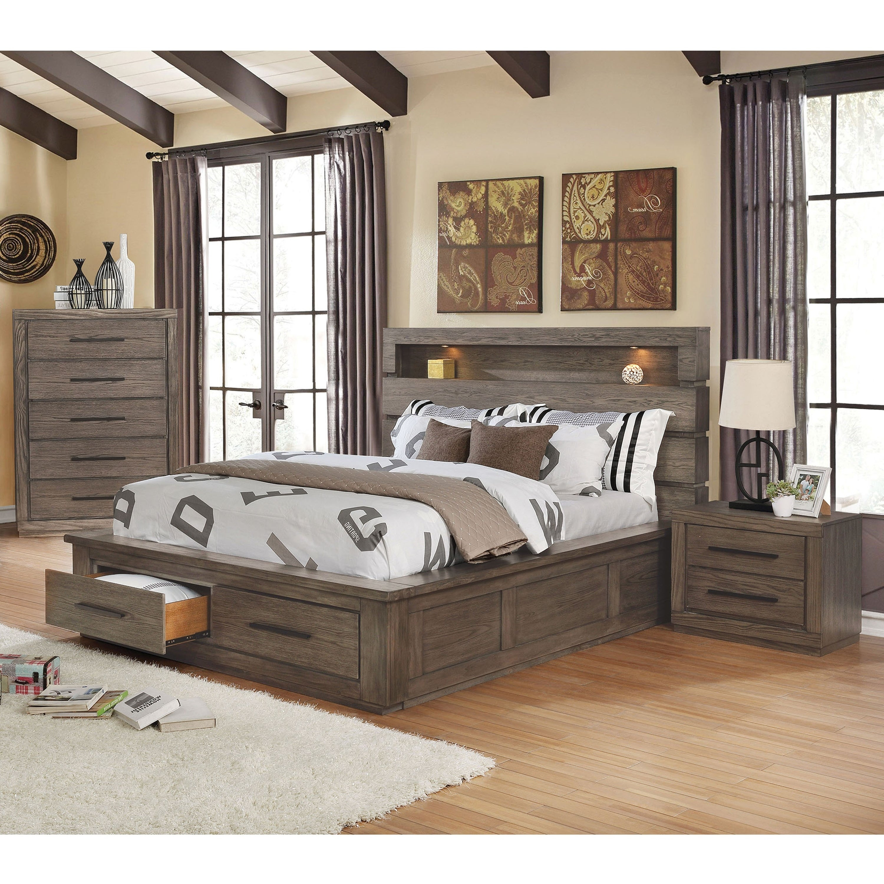 Carbon Loft Beckett 3 Piece Queen Storage Bed Set for measurements 3000 X 3000