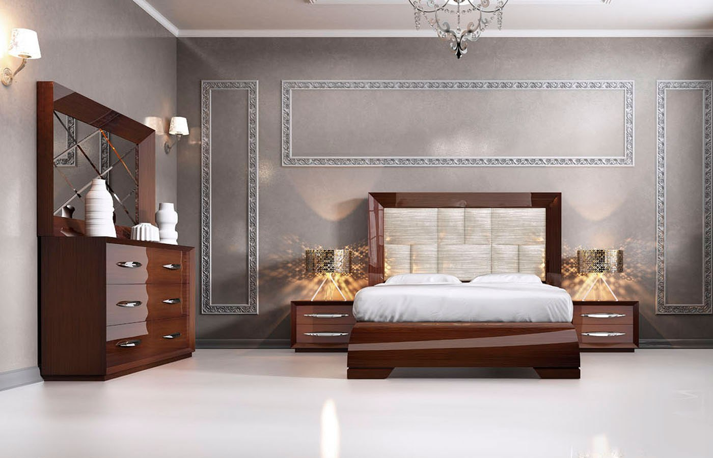 Carmen Platform Bedroom Set Walnut regarding dimensions 1400 X 900