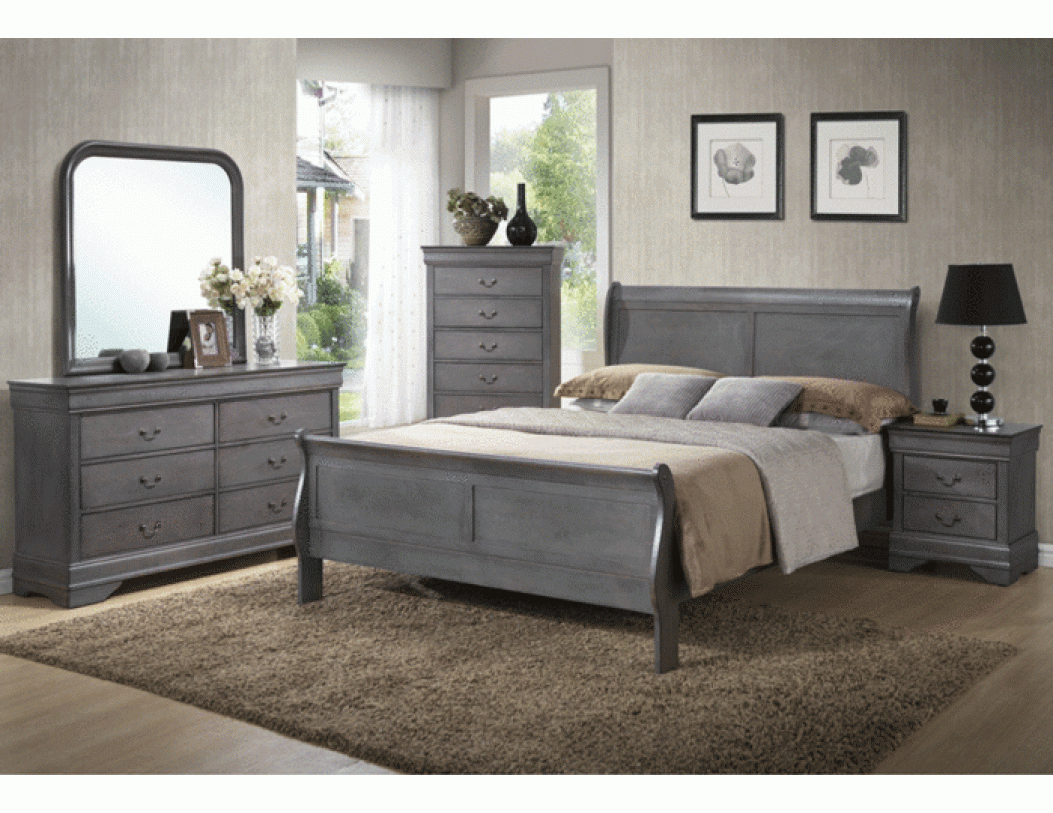 Caroline Grey Sleigh Bedroom Set I Have This Set In Black And One throughout size 1053 X 813