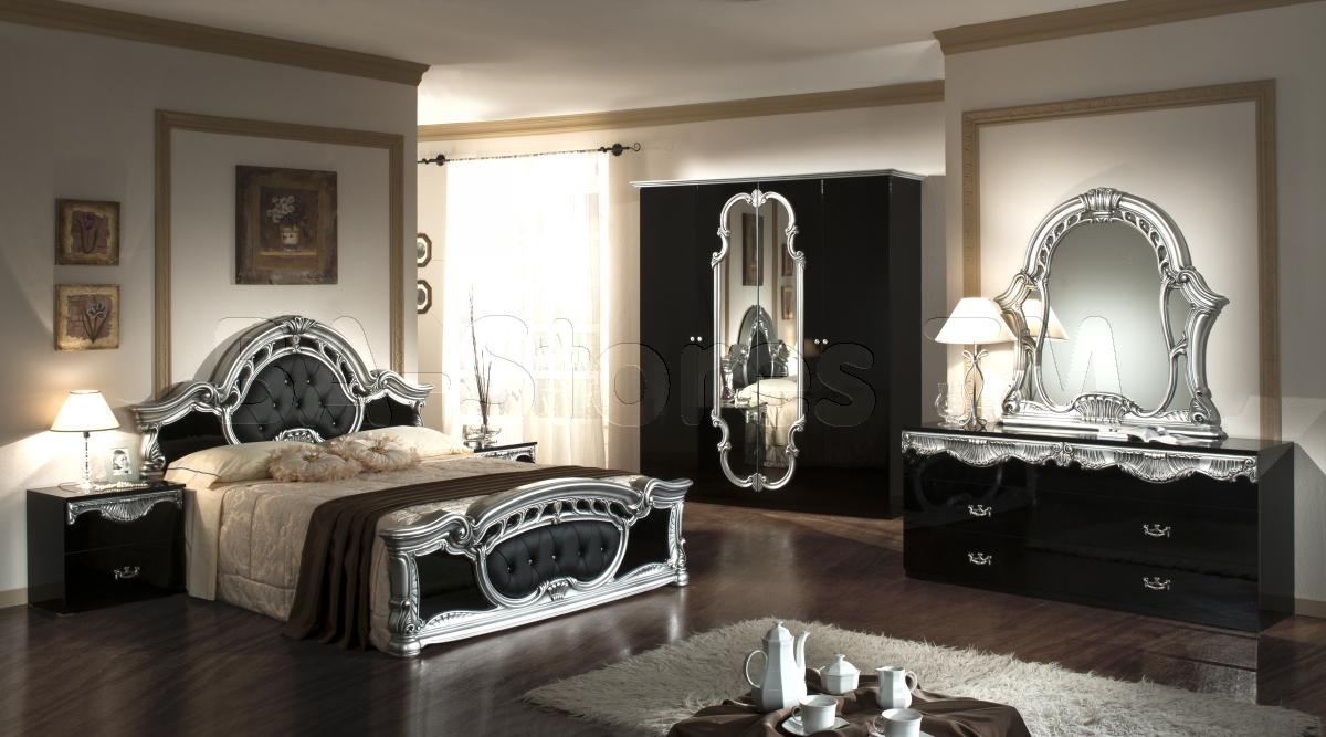 Casablanca Italian Classic Black And Silver Bedroom Set Decorative with measurements 1200 X 667