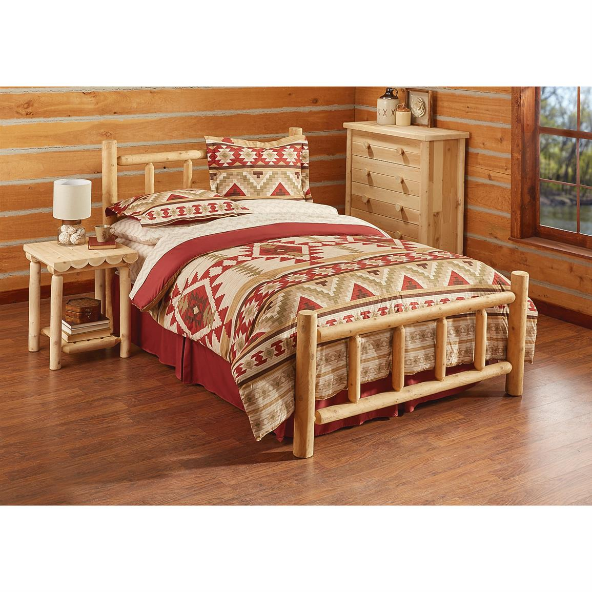 Castlecreek Cedar Log Bed Queen throughout proportions 1155 X 1155