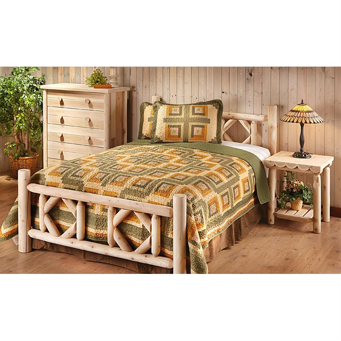 Castlecreek Diamond Cedar Log Bed Queen Bedroom Log Bedroom with regard to measurements 1155 X 1155